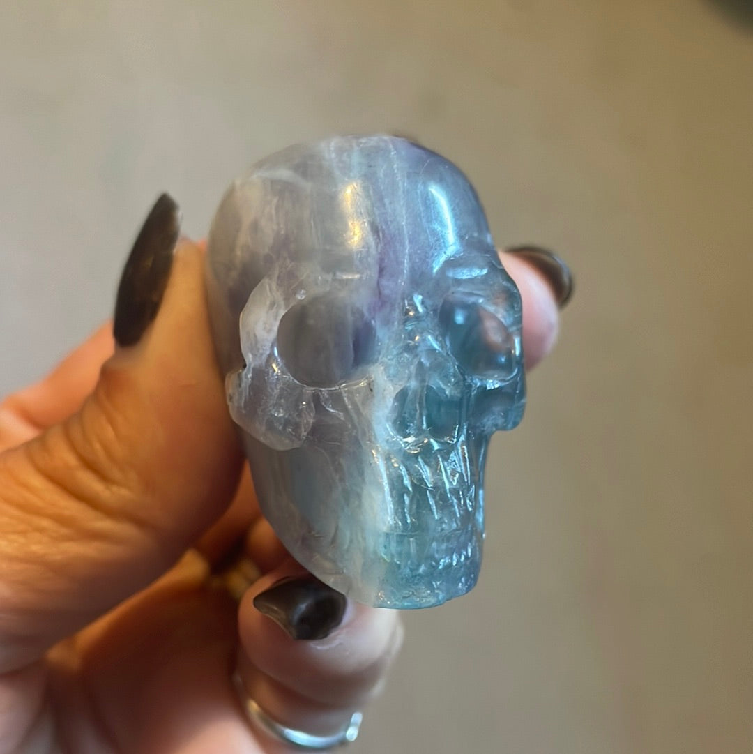 Rainbow Flourite Crystal Skull