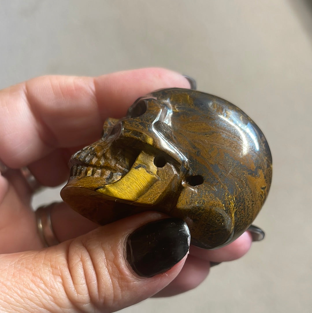 Tiger Eye Crystal Skull