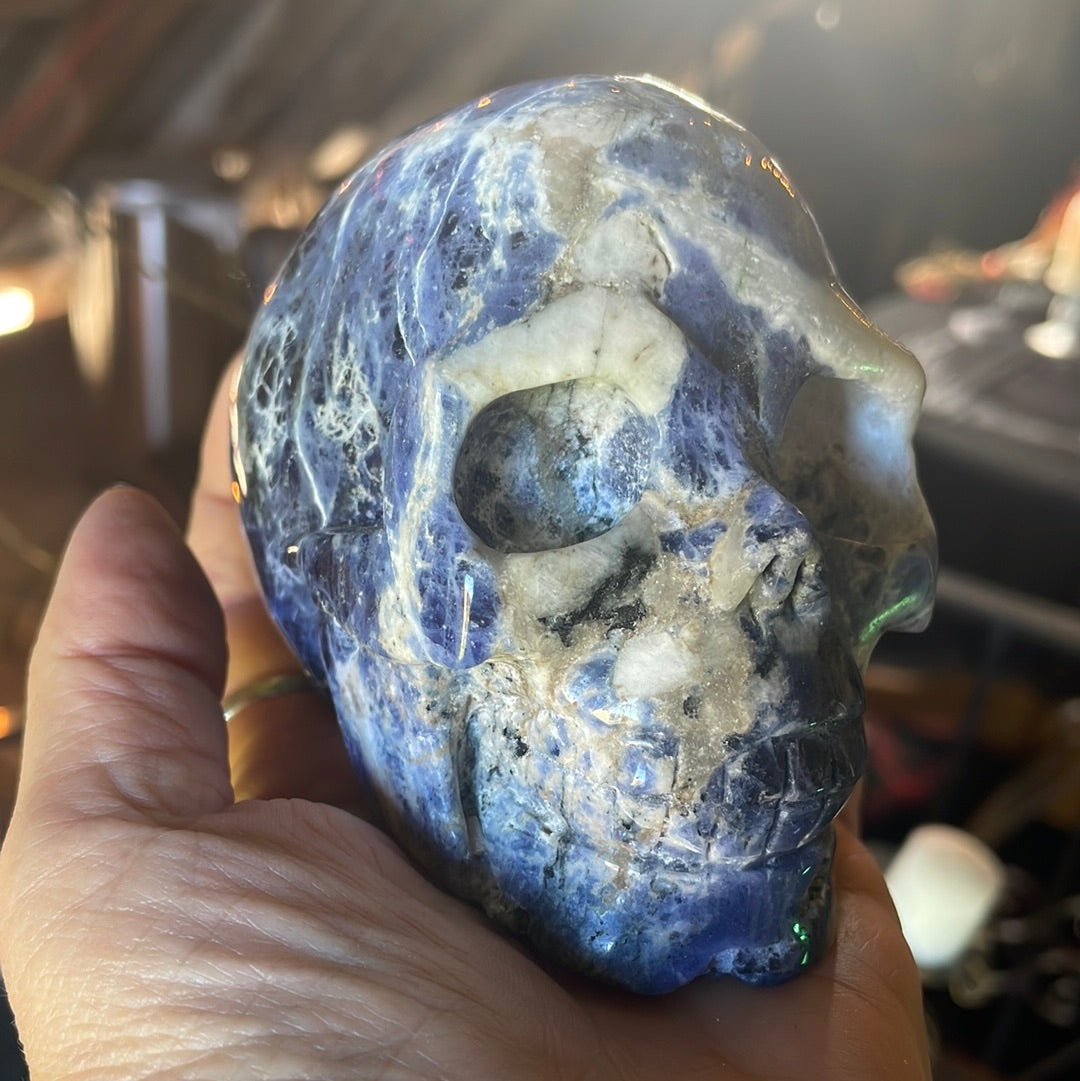 Large Sodalite Crystal Skull