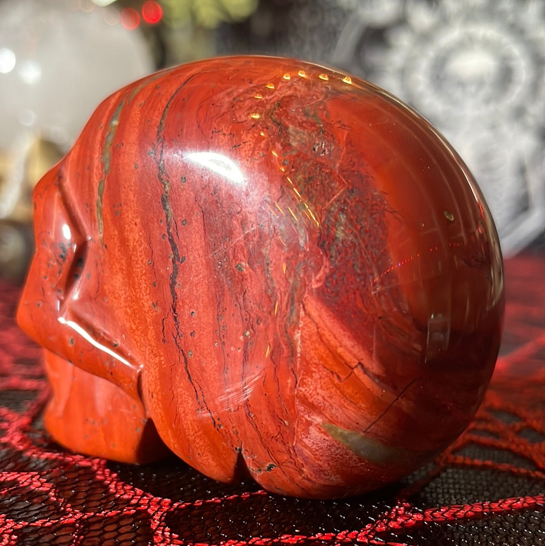 Red Jasper Crystal Skull