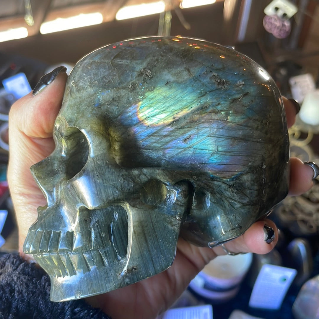 Large Labradorite Crystal Skull