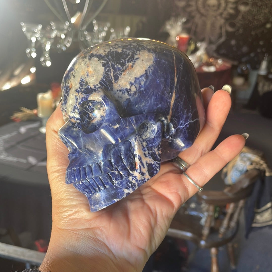 Large Sodalite Crystal Skull