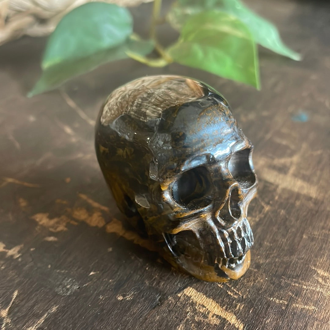 Tiger Eye Crystal Skull