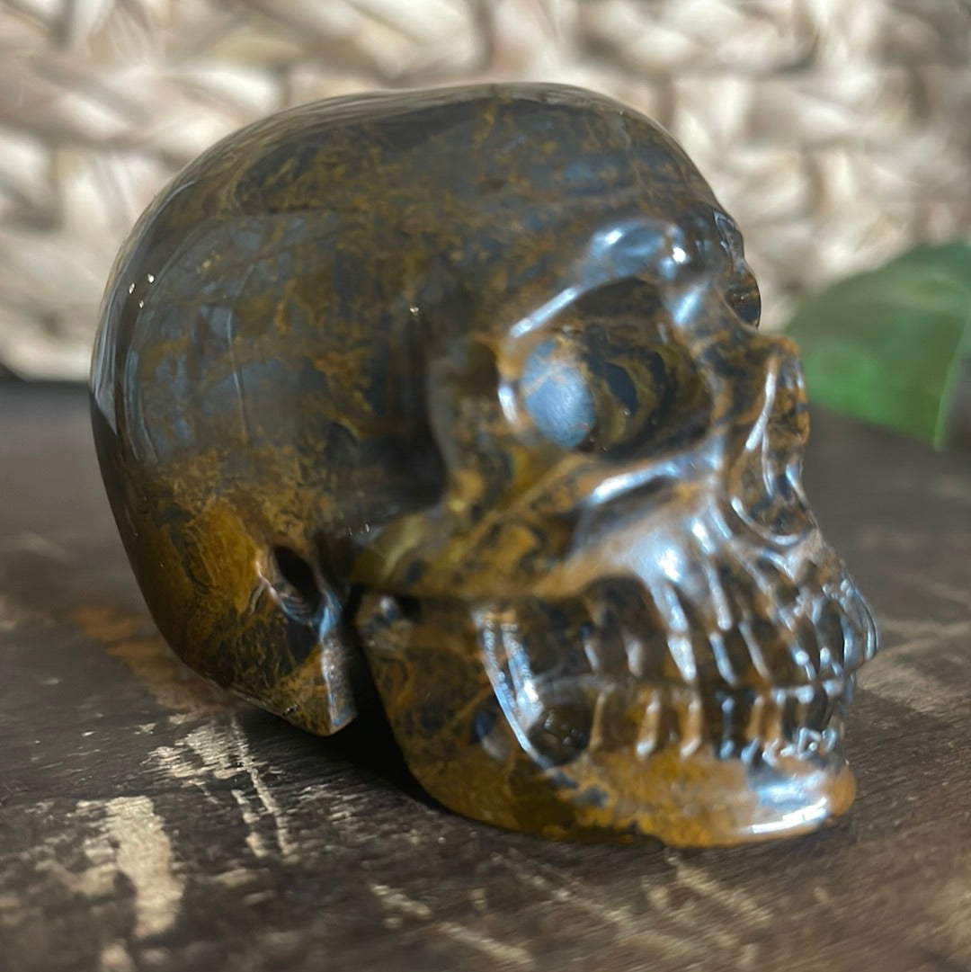 Tiger Eye Crystal Skull