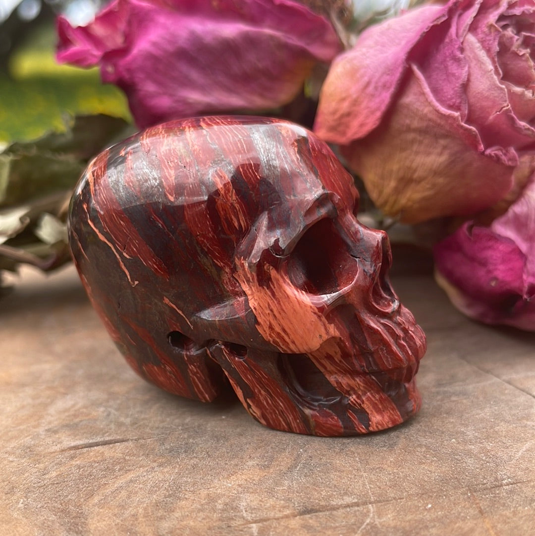 Red snakeskin Jasper Crystal Skull