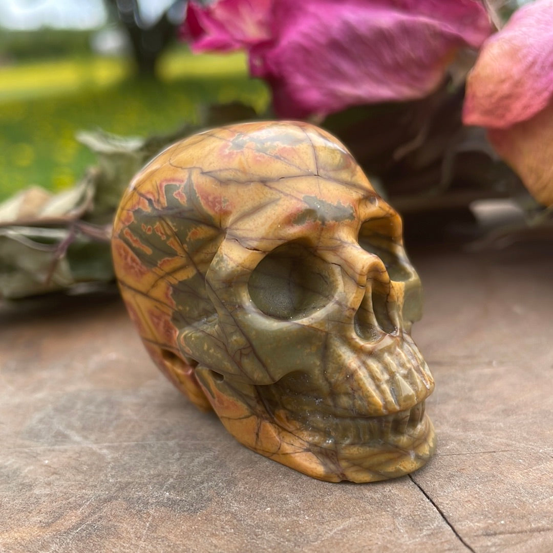 Bamboo Leaf Crystal Skull