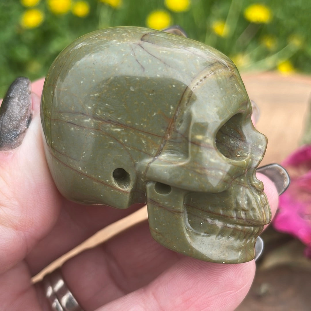 Bamboo Leaf Crystal Skull