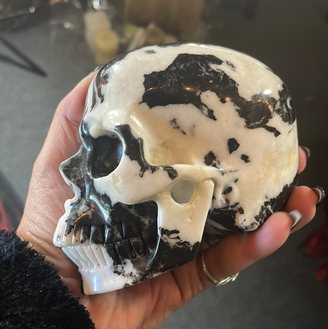 Large Zebra Jasper Crystal Skull