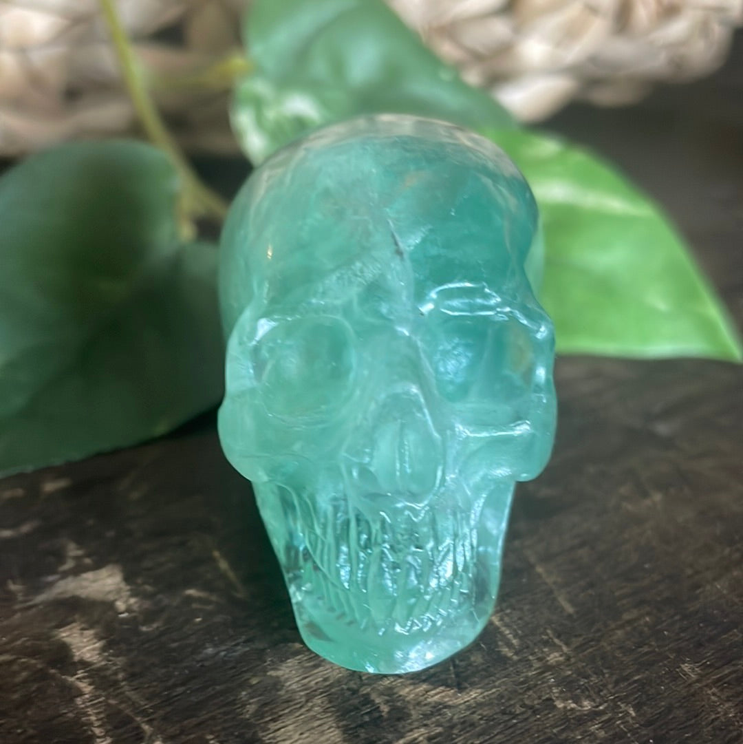 Green Flourite Crystal Skull