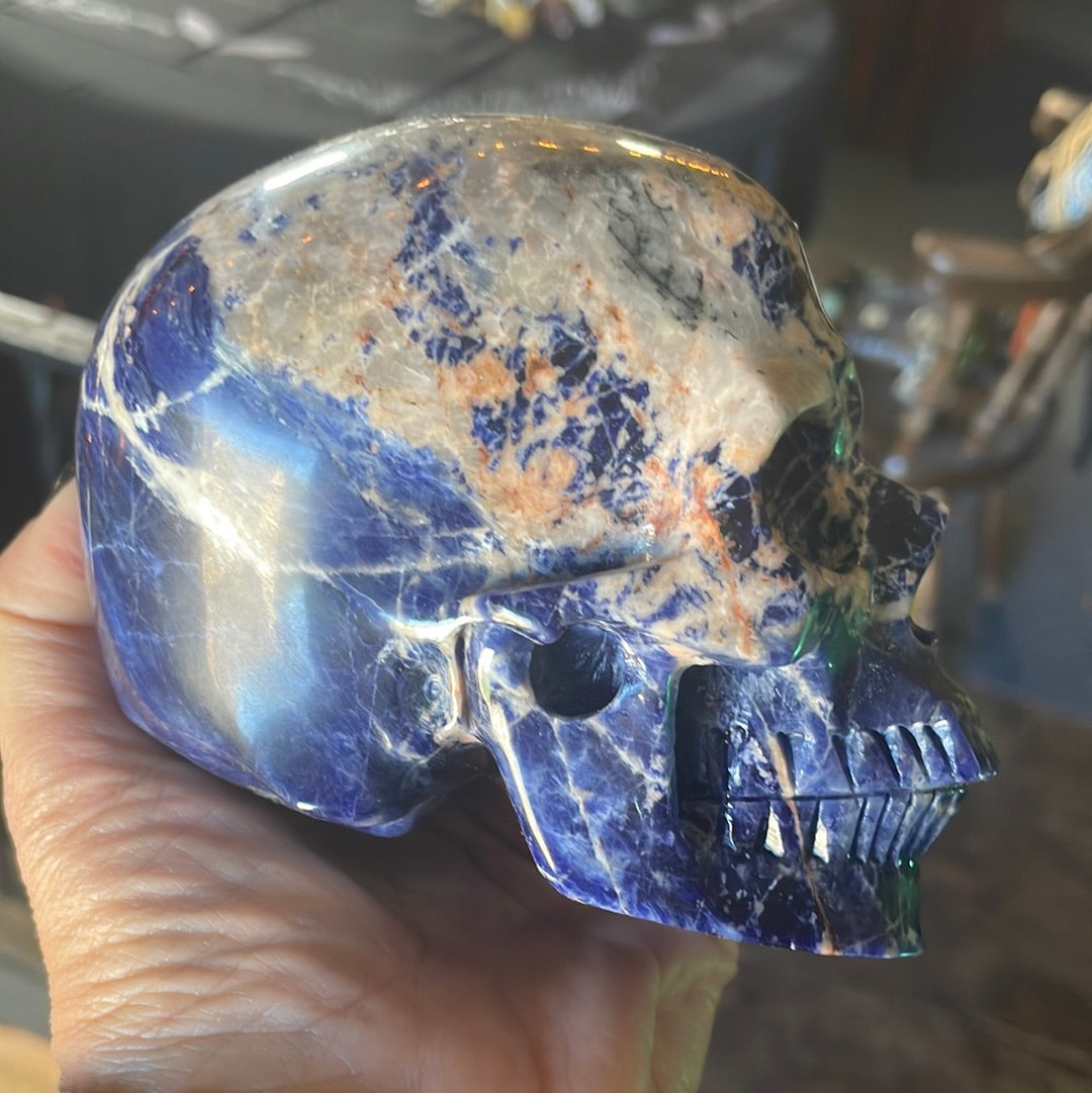 Large Sodalite Crystal Skull