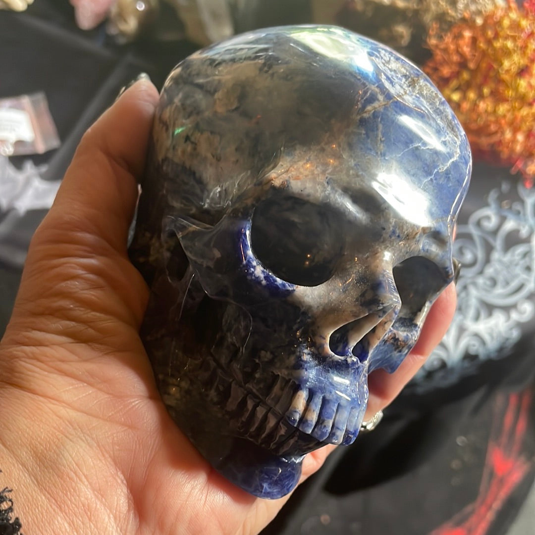 Large Sodalite Crystal Skull