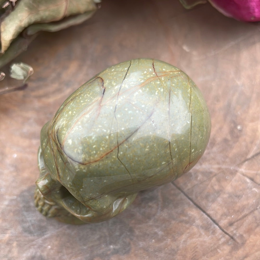 Bamboo Leaf Crystal Skull