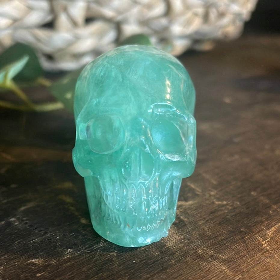 Green Flourite Crystal Skull