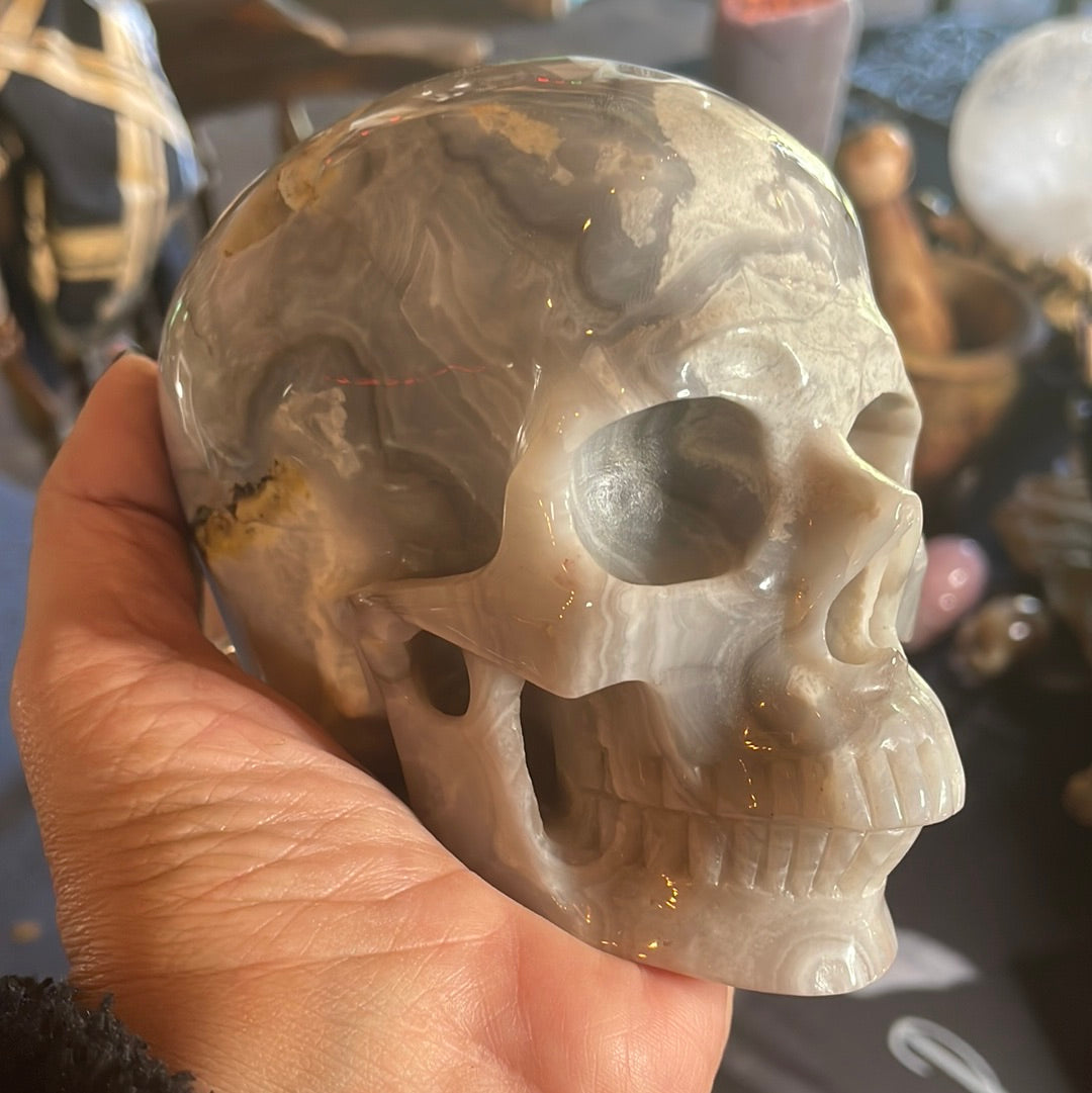 Large Crazy Lace Crystal Skull