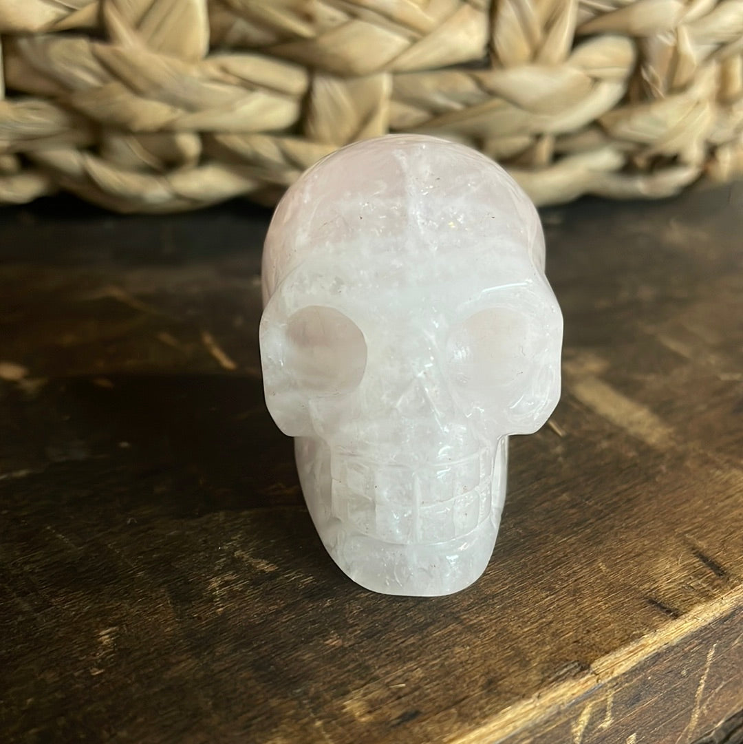 Rose Quartz Crystal Skull