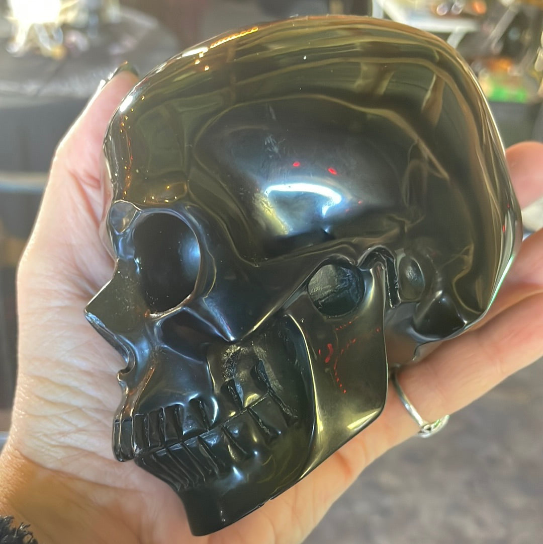 Large Obsidian Crystal Skull