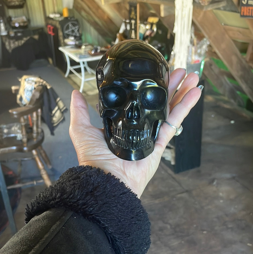 Large Obsidian Crystal Skull