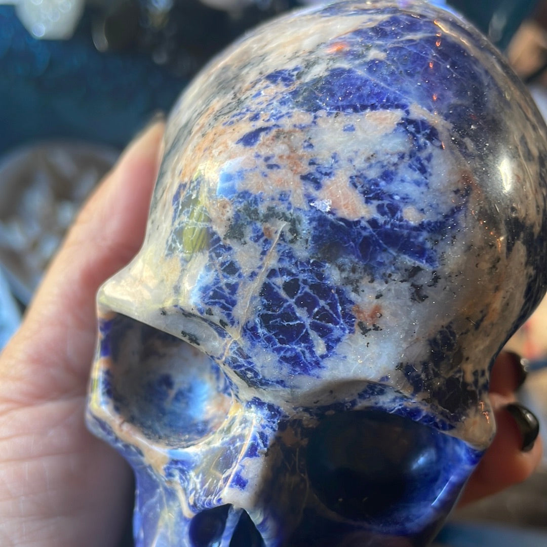 Large Sodalite Crystal Skull