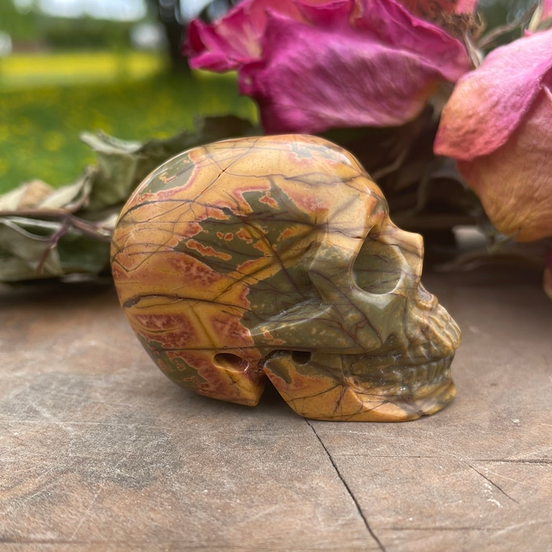 Bamboo Leaf Crystal Skull