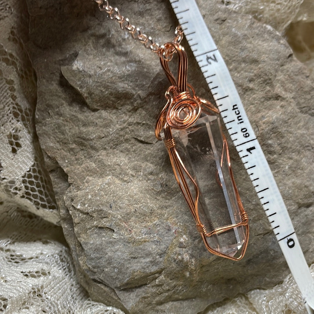 Clear Quartz Gemstone Point Pendant Necklace