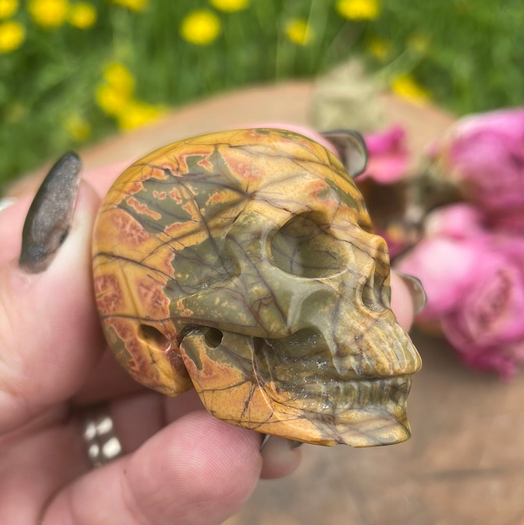 Bamboo Leaf Crystal Skull