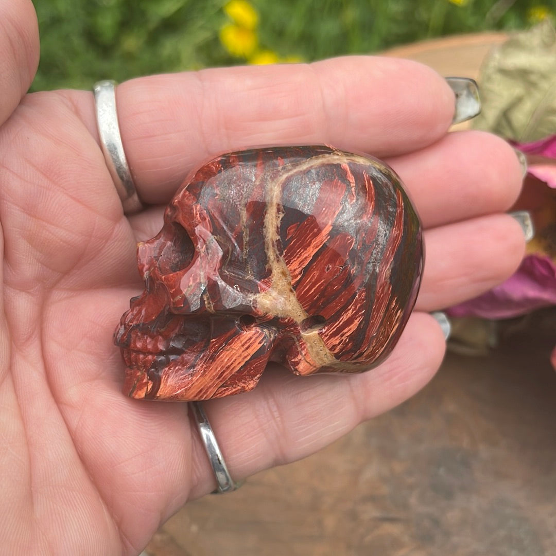 Red snakeskin Jasper Crystal Skull