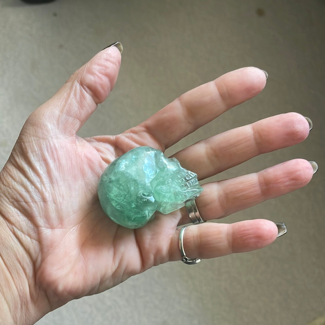 Green Flourite Crystal Skull