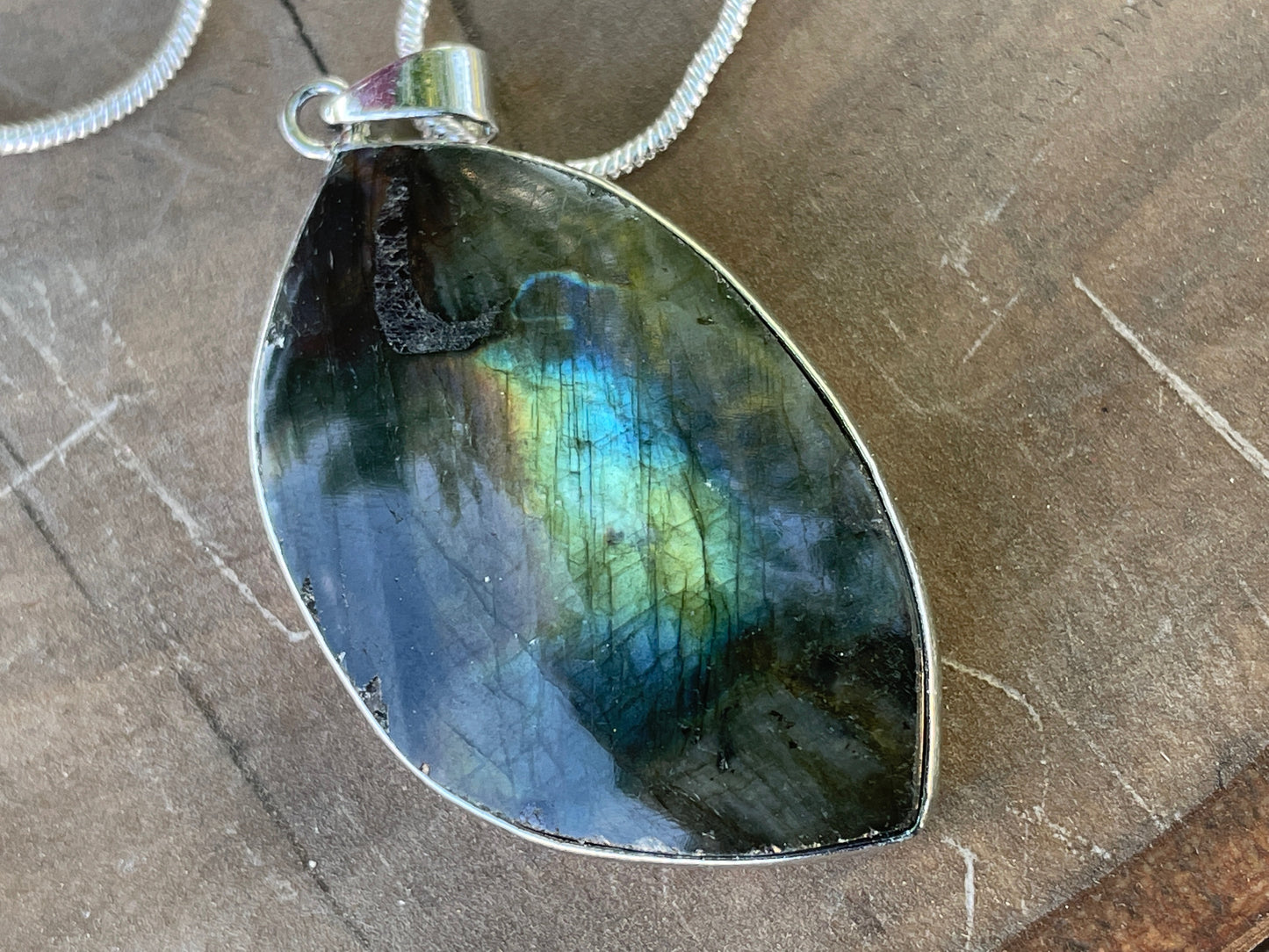 Labradorite Pendant with Sterling silver Chain