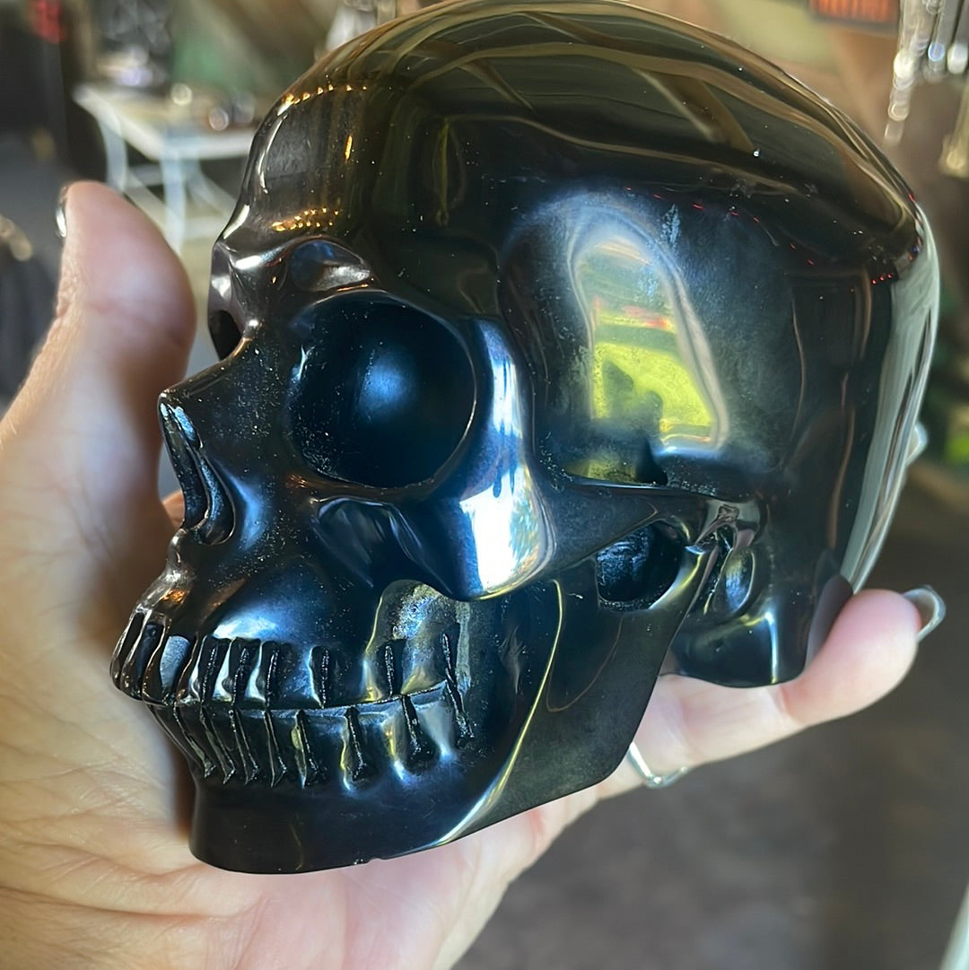 Large Obsidian Crystal Skull