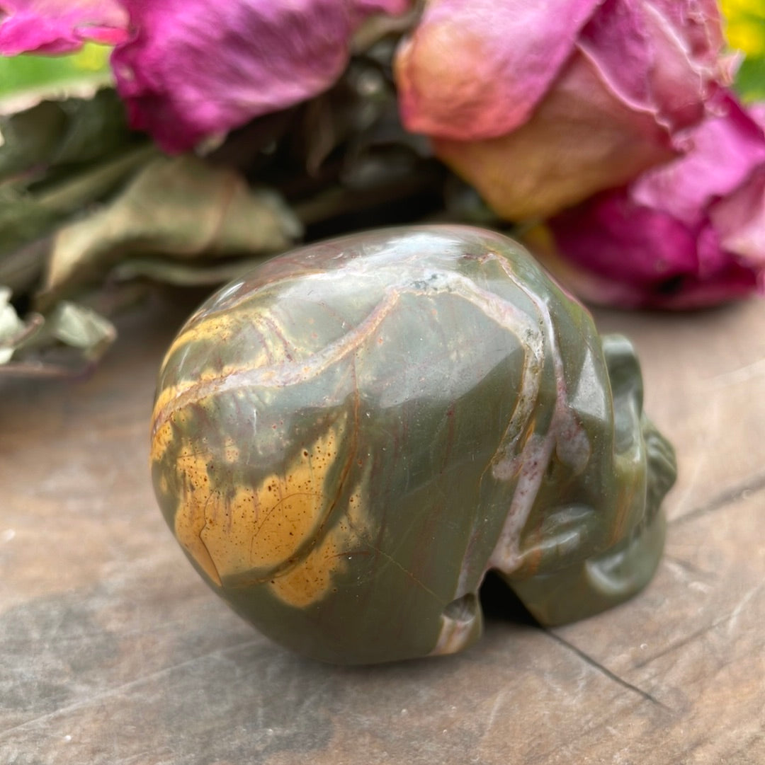 Bamboo Leaf Crystal Skull