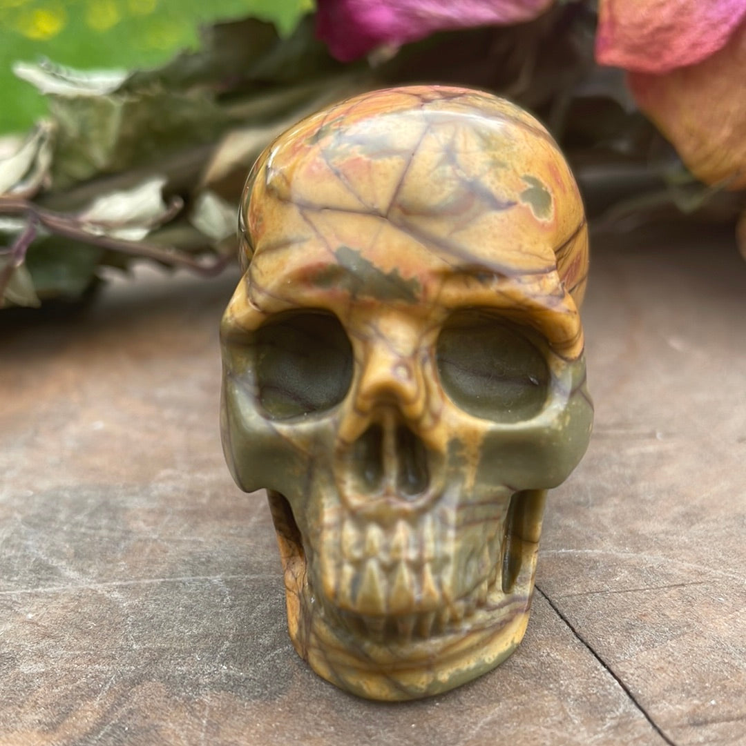 Bamboo Leaf Crystal Skull