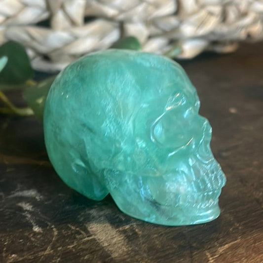 Green Flourite Crystal Skull