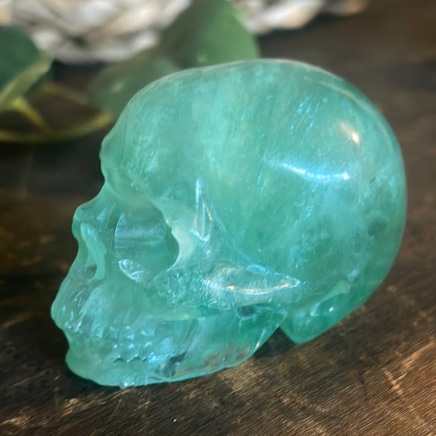 Green Flourite Crystal Skull