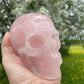 Large Rose Quartz Crystal Skull