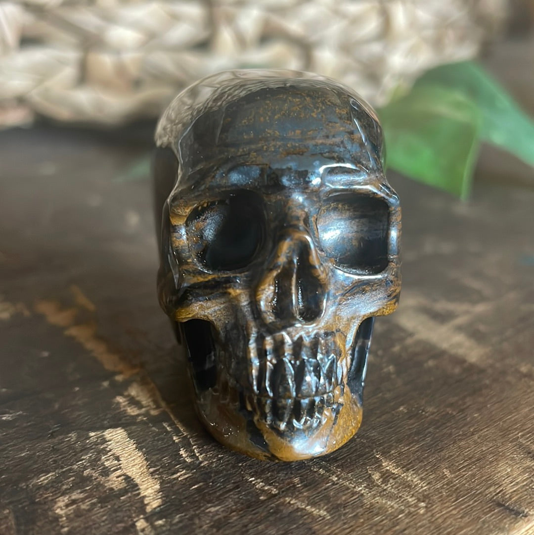 Tiger Eye Crystal Skull