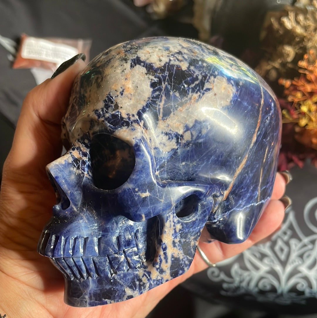 Large Sodalite Crystal Skull