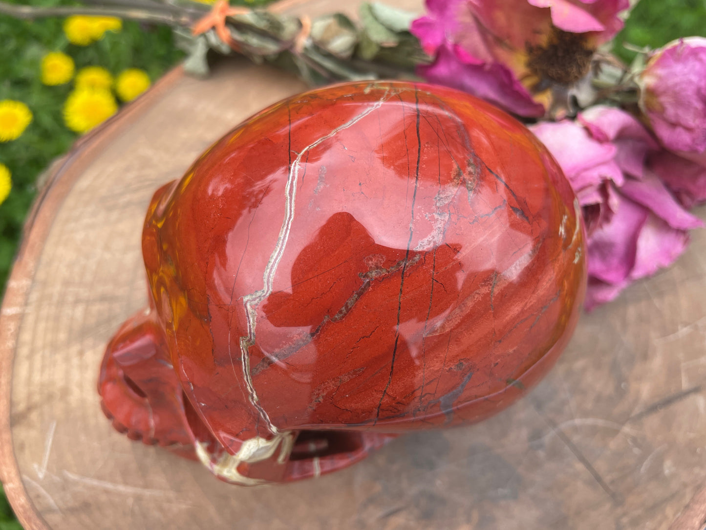 Large Red Jasper Crystal Skull