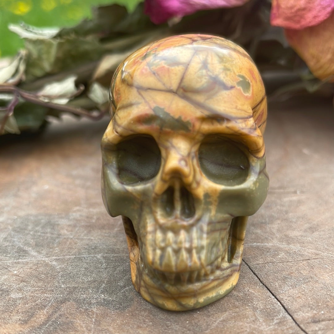 Bamboo Leaf Crystal Skull