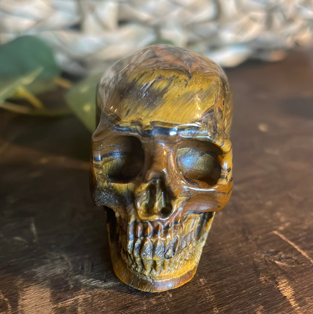 Tiger Eye Crystal Skull