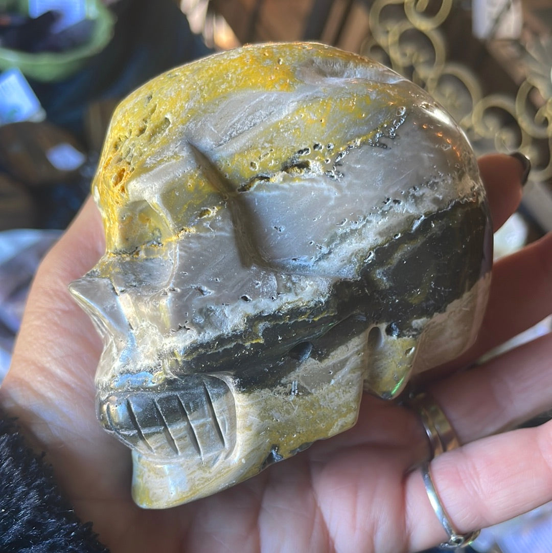 Bumblebee Jasper Crystal Skull