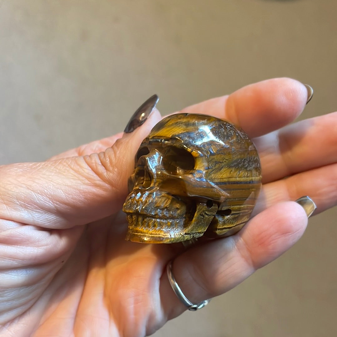 Tiger Eye Crystal Skull