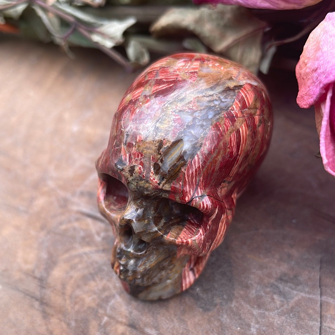 Red snakeskin Jasper Crystal Skull