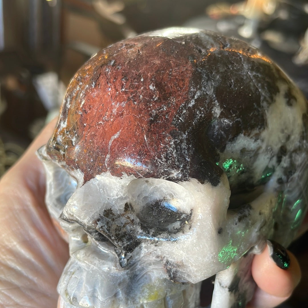 Mexican Crazy Lace Large Crystal Skull