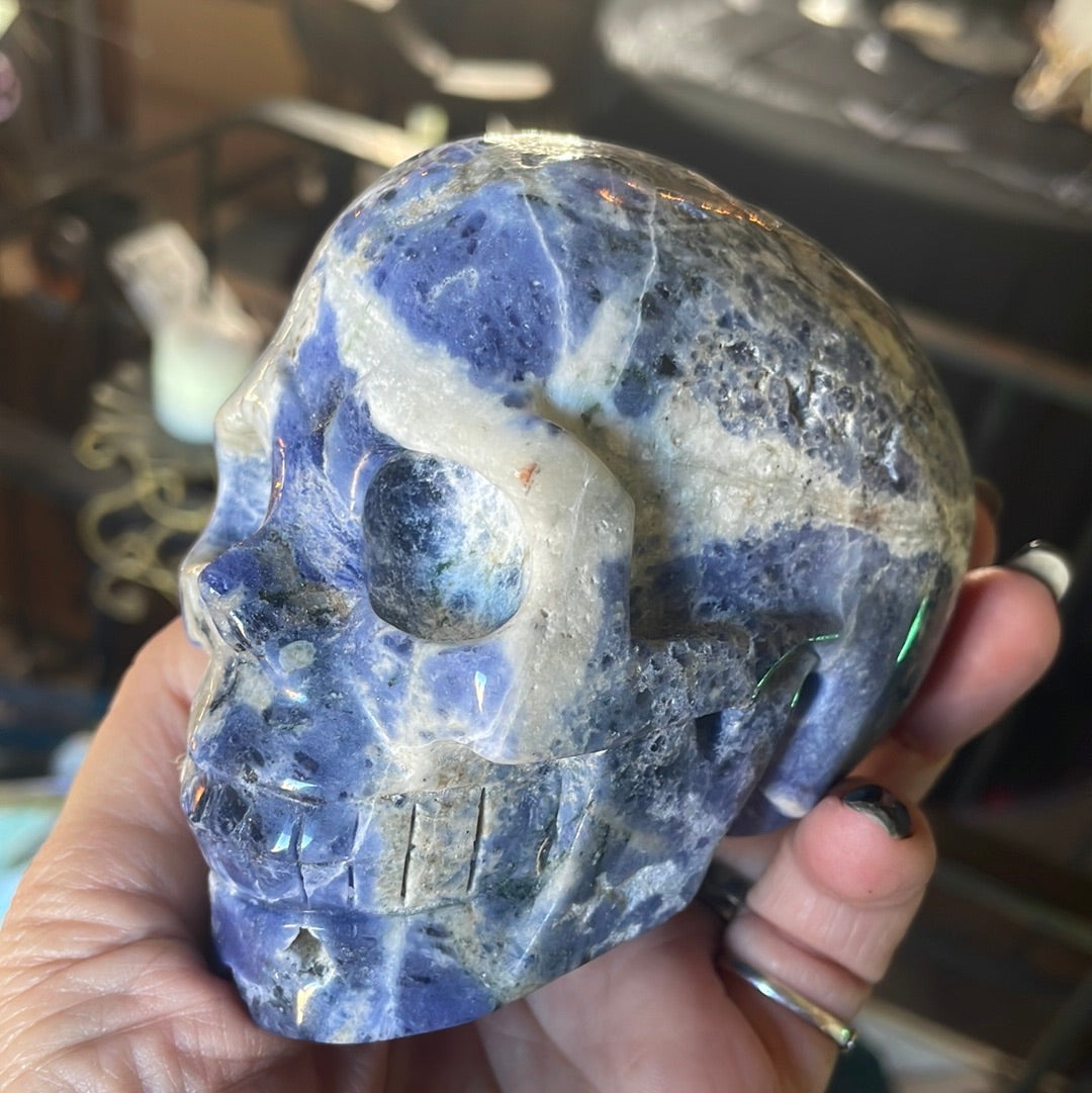 Large Sodalite Crystal Skull