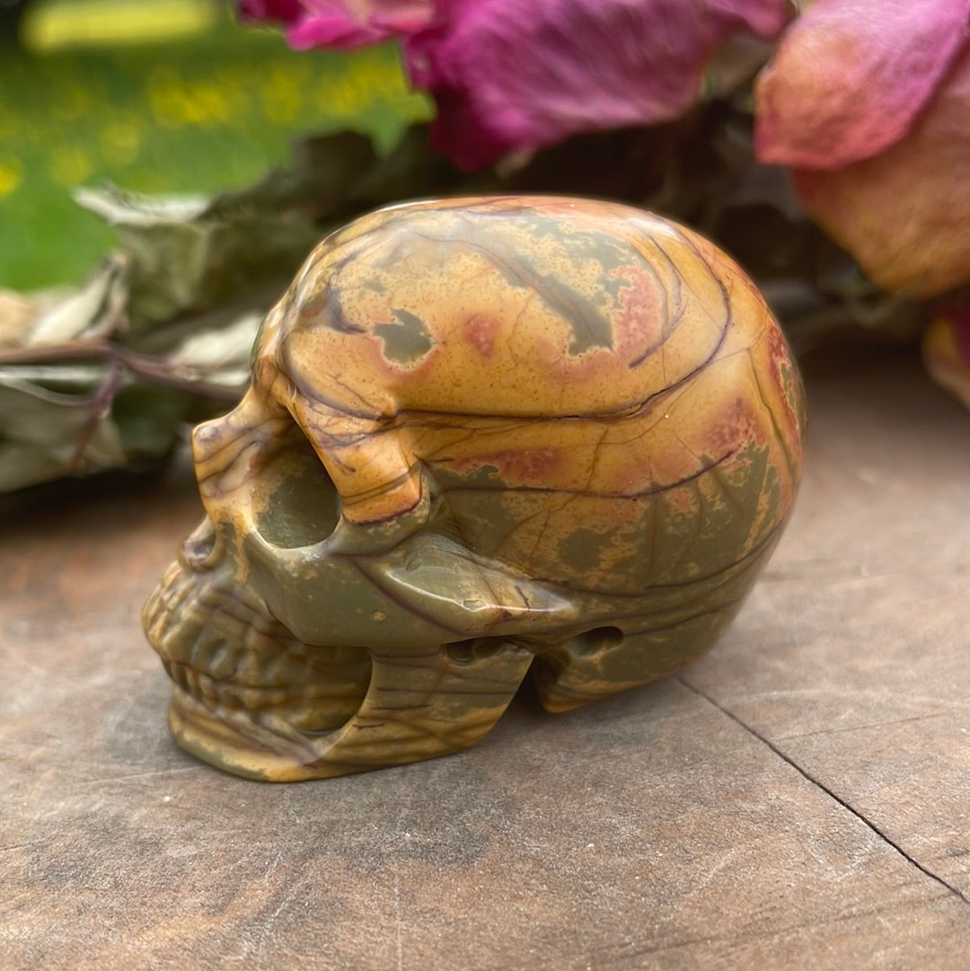 Bamboo Leaf Crystal Skull