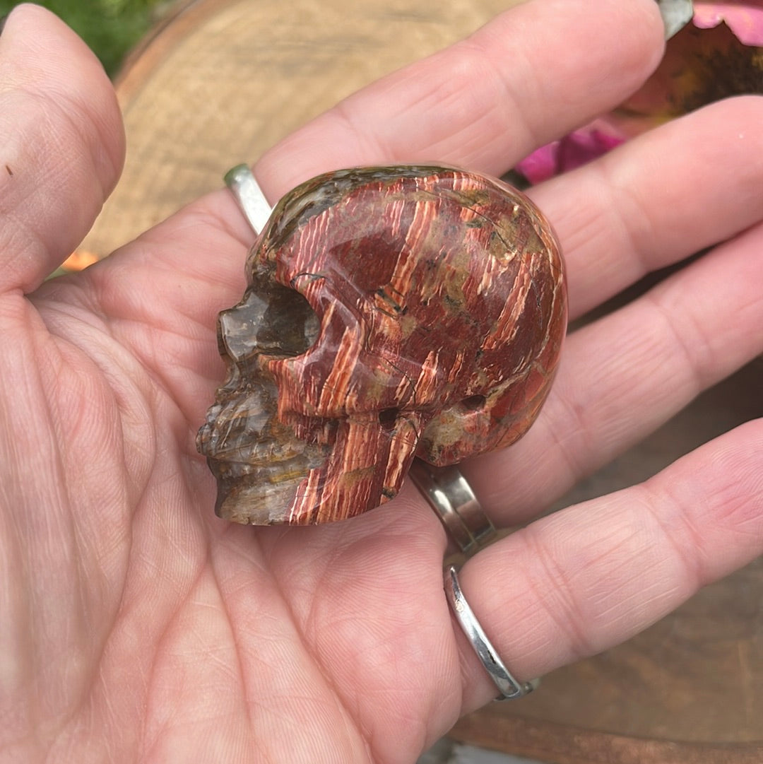 Red snakeskin Jasper Crystal Skull