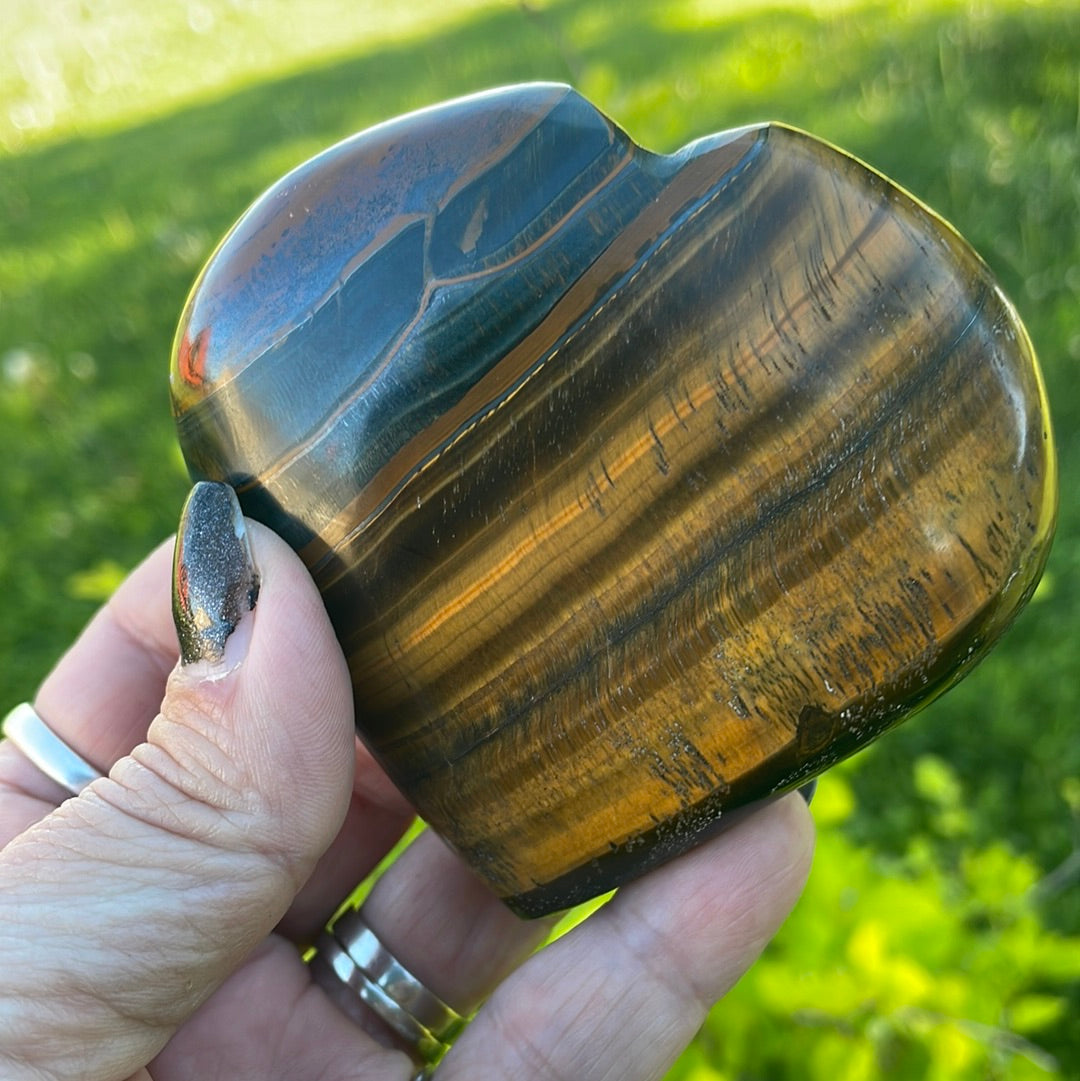 Extra Large Tiger Eye Heart
