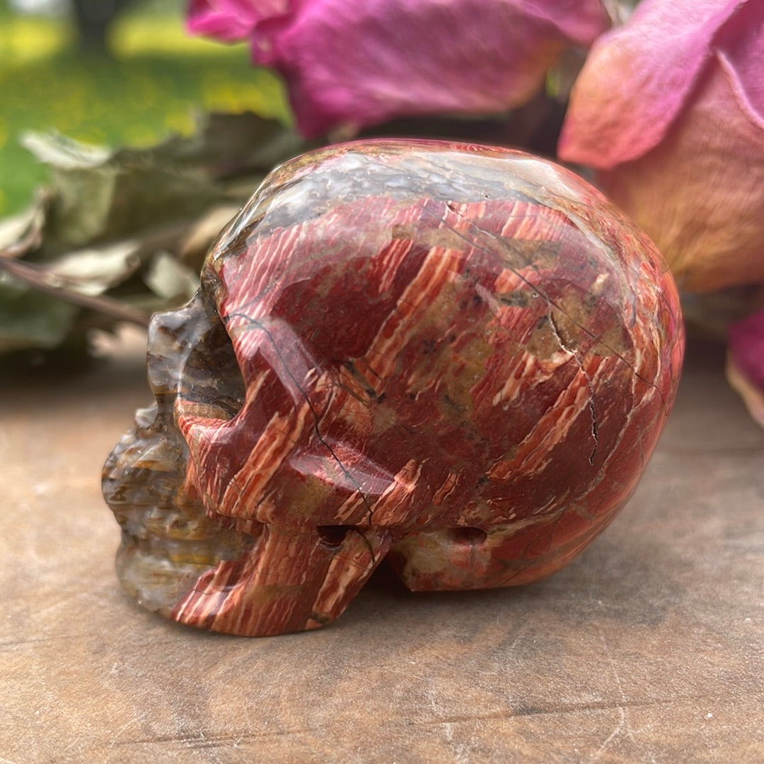 Red snakeskin Jasper Crystal Skull