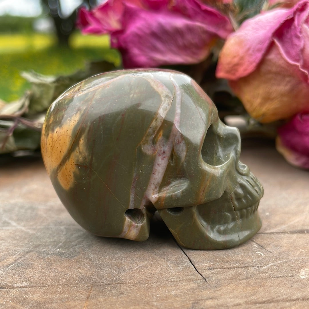 Bamboo Leaf Crystal Skull