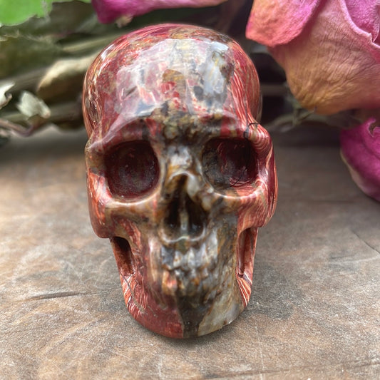 Red snakeskin Jasper Crystal Skull